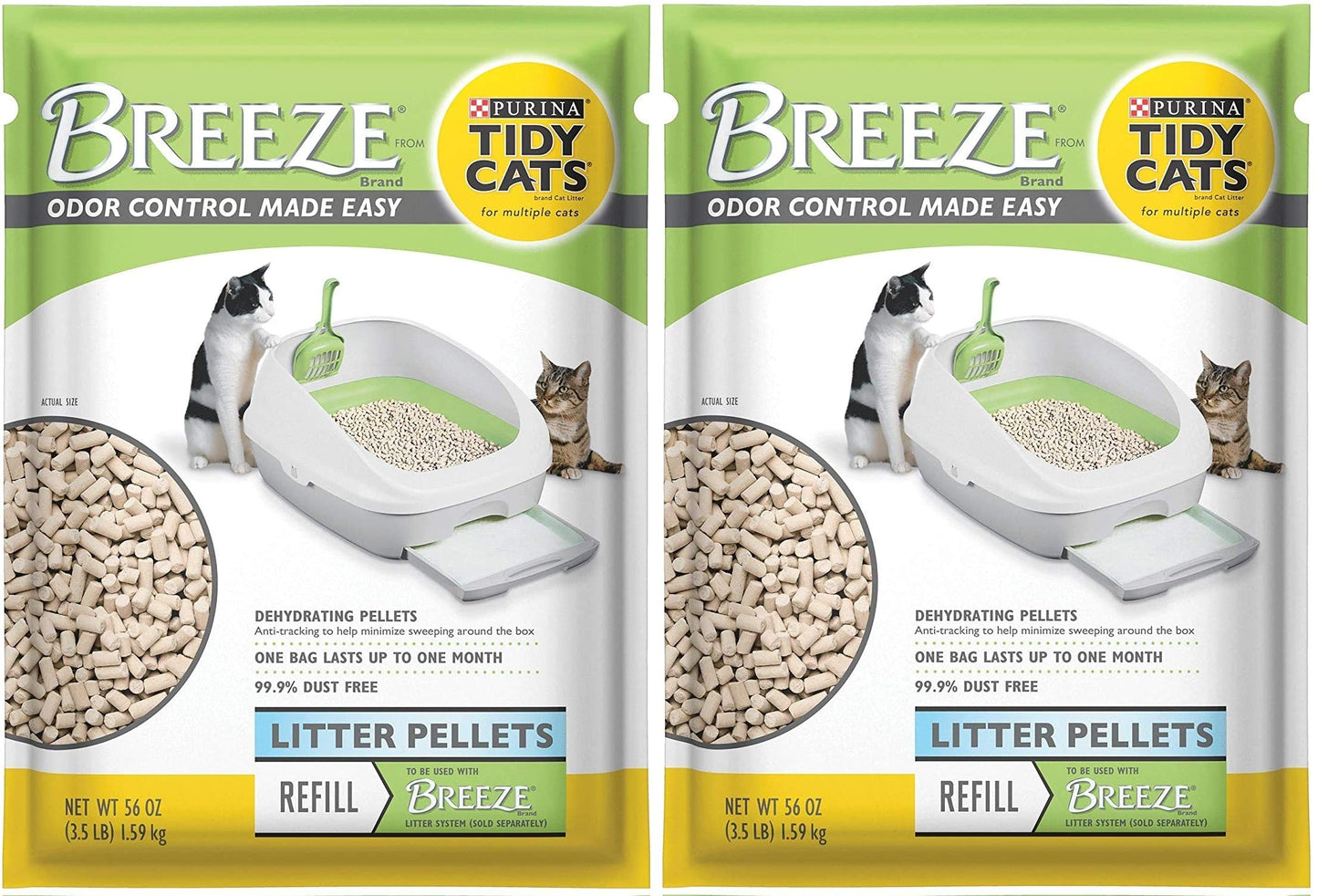 Purina Litter Tidy Cat Breeze Pellets, 3.5 lb, 2 Packs, Limited Edition
