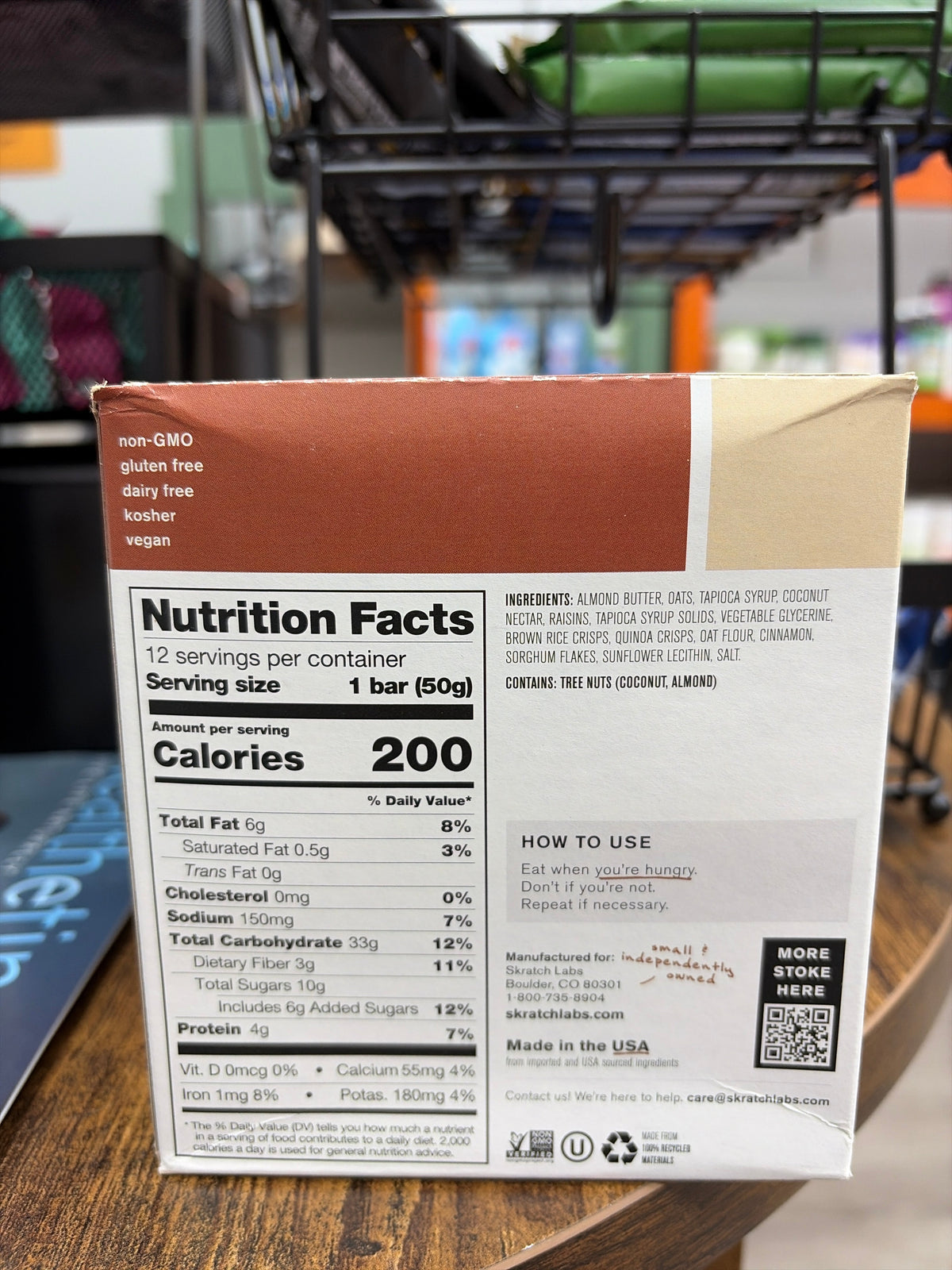 Skratch Labs Energy Bar Box(12 Bars)Cinnamon+Oatmeal