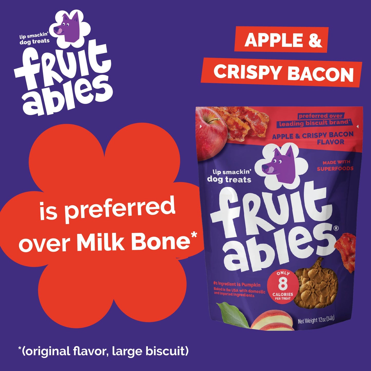 Fruitables Apple & Bacon Natural Dog Biscuits