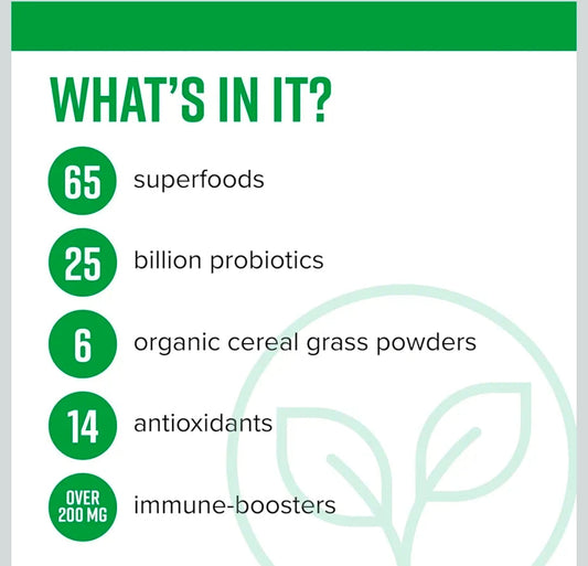 Vibrant Health, Green Vibrance, Includes 65 Plant-Based Superfoods, 25 Billion Probiotics