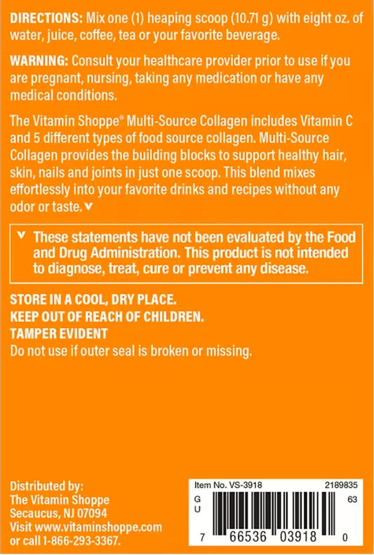 Multi-Source Collagen Powder - 5 Types of Collagen to Support Hair, Skin & Nails