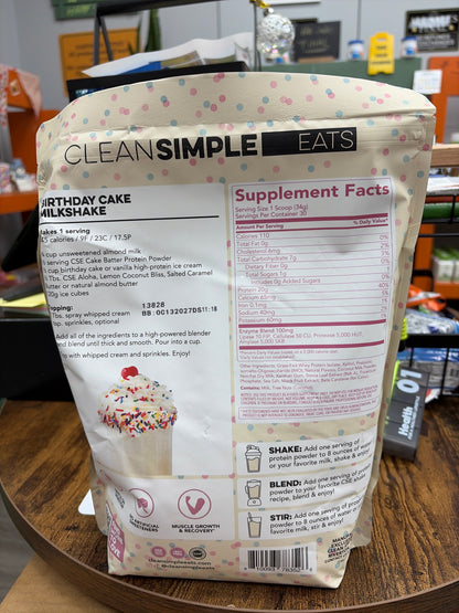 Clean Simple Protein Powder Cake Batter 1.1 LBS 20 Servings