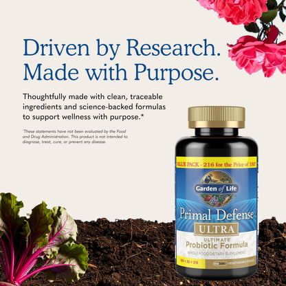 Garden of Life Whole Food Probiotic Supplement - Primal Defense Ultra
