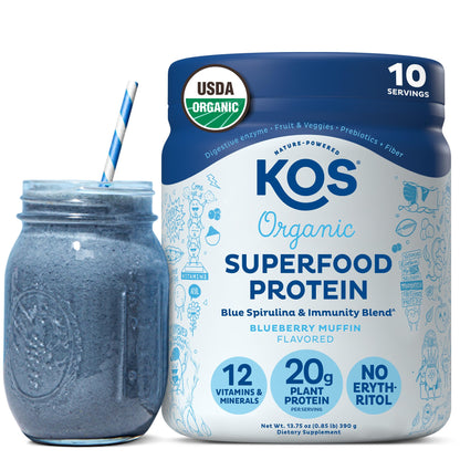KOS Vegan Protein Powder Erythritol Free - Organic Pea Protein Blend