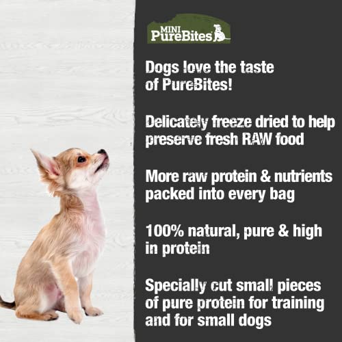 PureBites Mini Beef Freeze Dried Dog Treats, 1 Ingredient, Made in USA