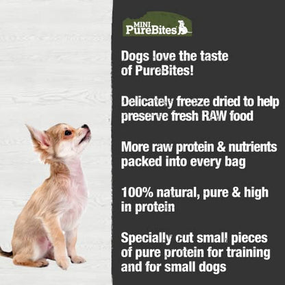 PureBites Mini Beef Freeze Dried Dog Treats, 1 Ingredient, Made in USA