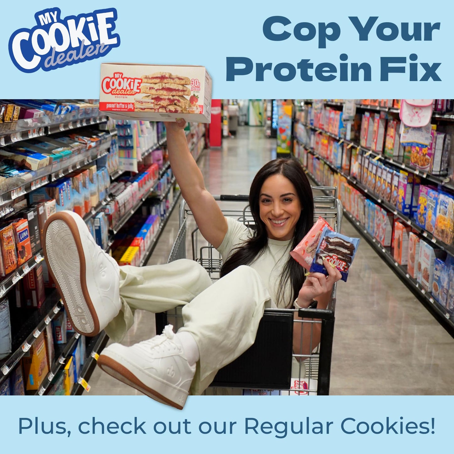 My Cookie Dealer Protein Cookies - 25g Protein per Bag (Made with RAW Nutrition) - Healthy Post Work-Out & Travel Snacks, Vegan