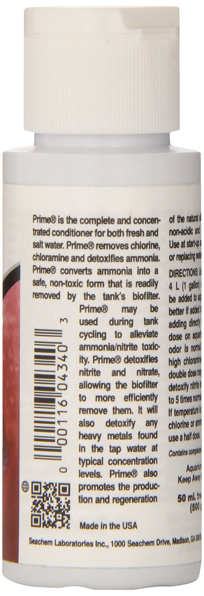 Seachem Prime Fresh and Saltwater Conditioner - Chemical Remover and Detoxifier