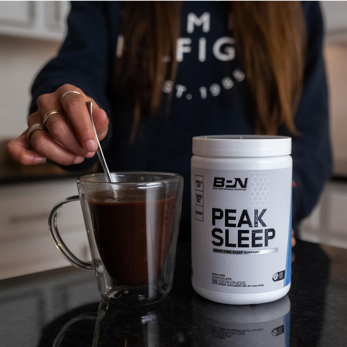 BARE PERFORMANCE NUTRITION Peak Sleep Night-Time Sleep Support Supplement, Calming Non-Habit Forming Sleep Aid