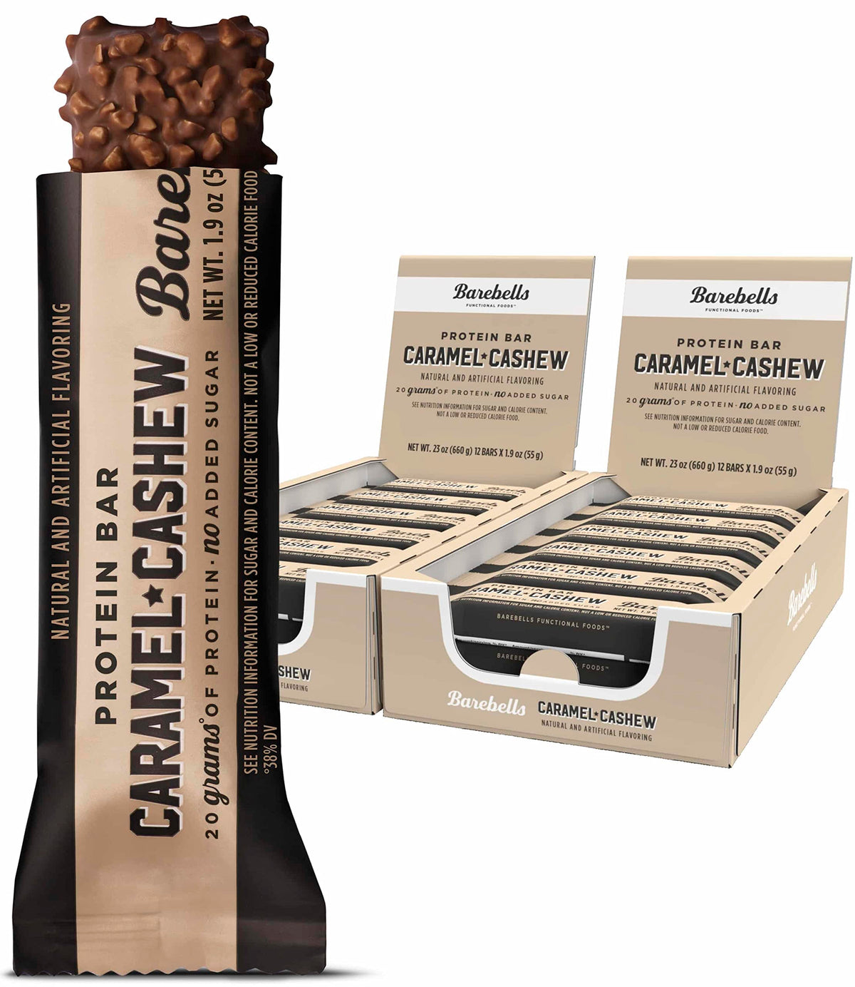 Barebells Protein Bars Caramel Cashew - 12 Count, Pack of 2