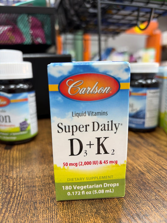 Carlson Liquid Vitamins Super Daily D3+K2 (2.000 lU) 180 Vegetarian Drops