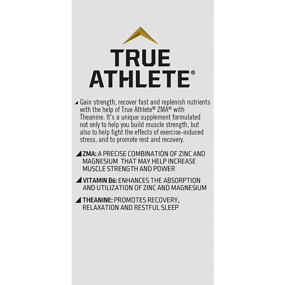 True Athlete ZMA with Theanine – Supports Muscle Recovery, Strength & Sleep – Zinc