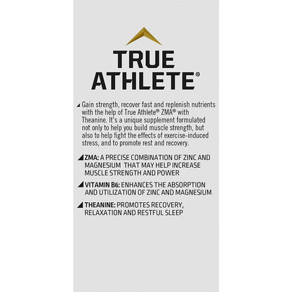 True Athlete ZMA with Theanine – Supports Muscle Recovery, Strength & Sleep – Zinc