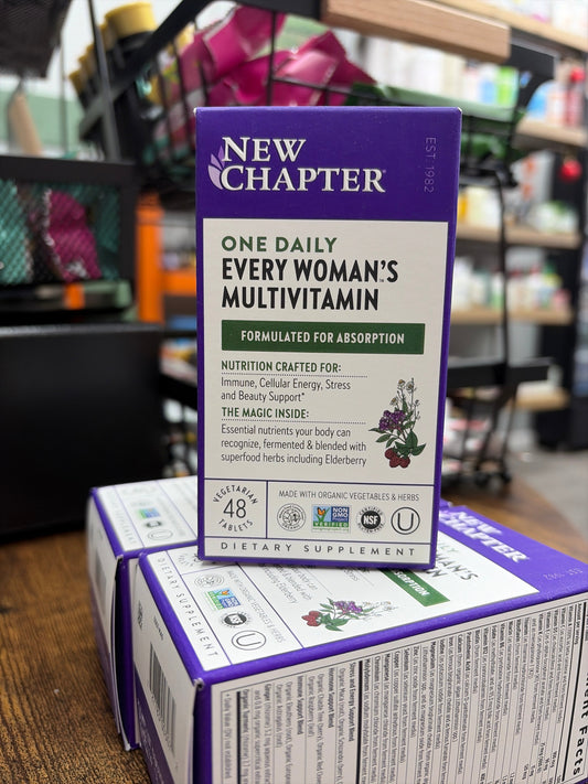 New Chapter Women’s Multivitamin, Iron, B6, B12, Biotin for Hair Growth, D3, VIT C