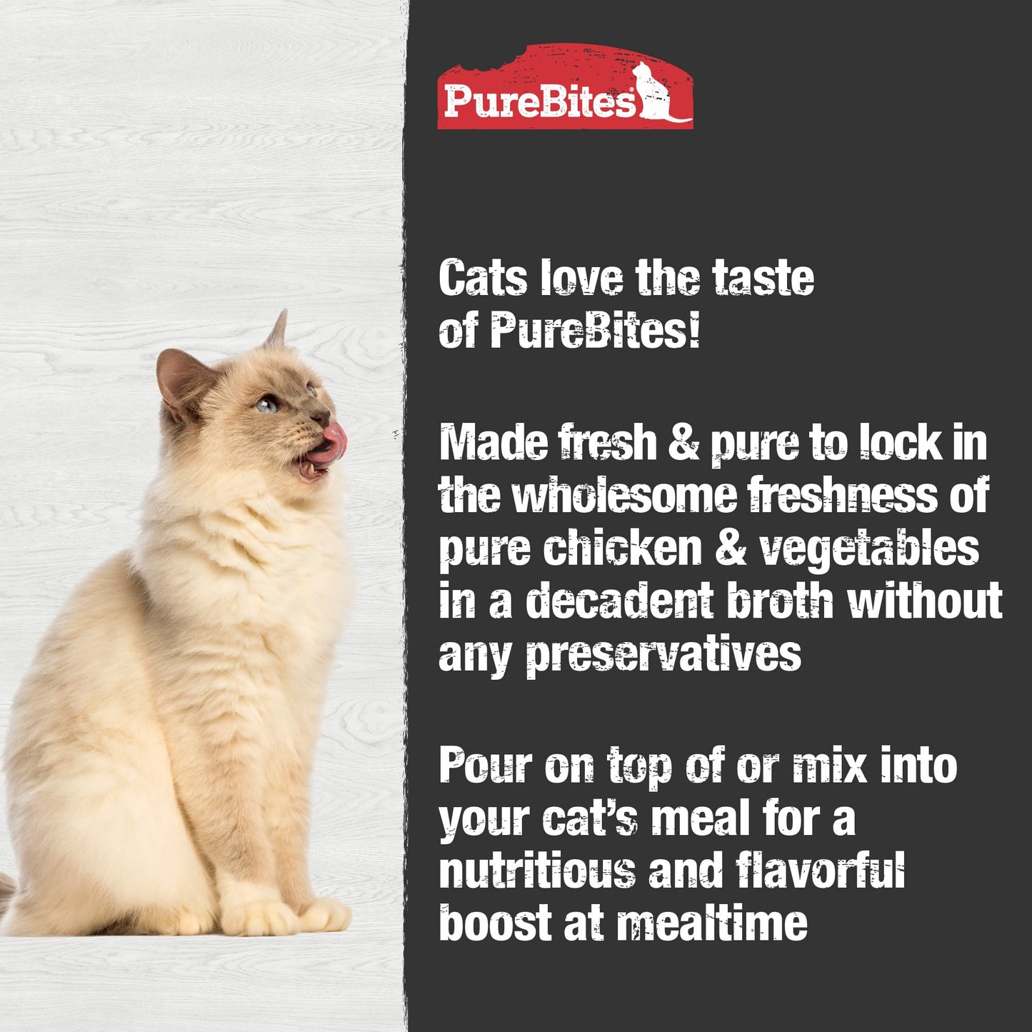 PureBites Chicken Broths for Cats, Only 4 Ingredients, Case of 18