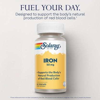 SOLARAY Capsule Iron Circulatory Support,Cardiovascular Support 50Mg Vegetarian