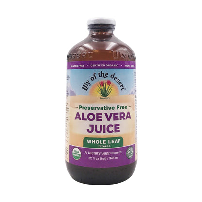Aloe Vera Juice Organic Whole Leaf No Preservatives - 32 oz - Liquid