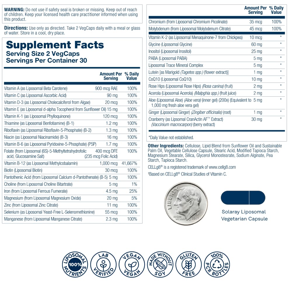 SOLARAY Liposomal Multivitamin with Enhanced Absorption