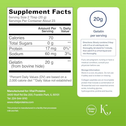 Vital Proteins Beef Gelatin Powder - Grass-Fed 16.4 oz