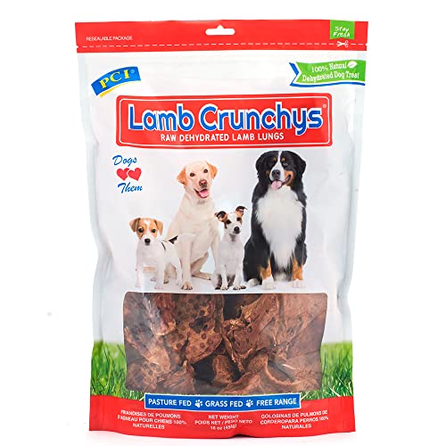 PCI Pet Center, Inc Lamb Crunchys Raw Dehydrated Lamb Lungs Dog Treats