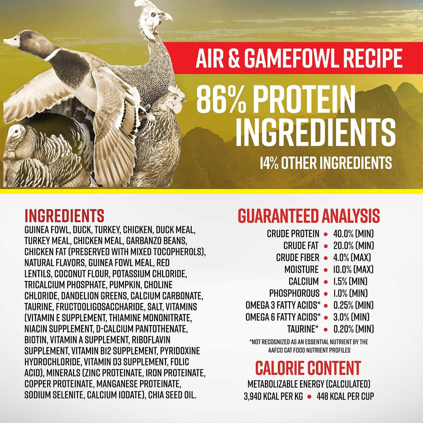 Essence Air & Gamefowl Recipe Dry Cat Food, 4lb Bag