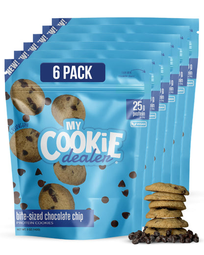 My Cookie Dealer Protein Cookies - 25g Protein per Bag (Made with RAW Nutrition) - Healthy Post Work-Out & Travel Snacks, Vegan