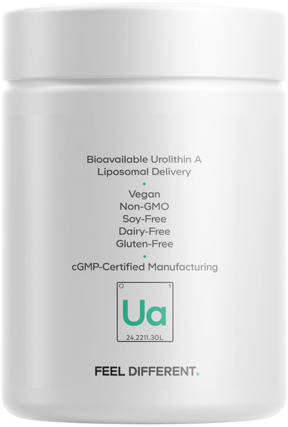 Codeage Liposomal Urolithin A Supplement 500mg Per Serving + Resveratrol, Betaine, CoQ10, Ellagitannins - A New Frontier Beyond NADH, NMN, NAD, NR, and PQQ Vitamins - Bioavailable - 60 Capsules