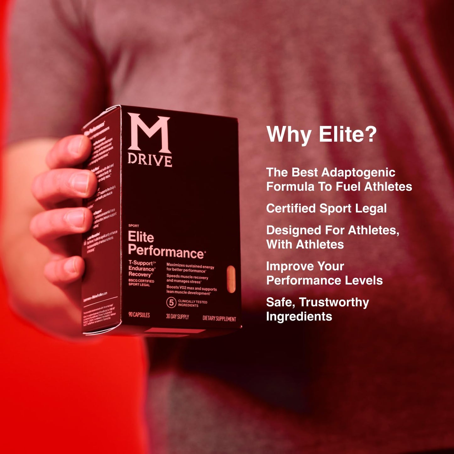 Mdrive Elite Testosterone Booster for Men - Supports Immune Health, Energy, VO2Max