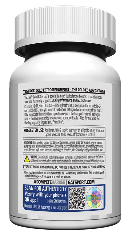 GAT SPORT Testrol Gold ES, Tribulus, DIM, Zinc, Longjack, Fenugreek, Saw Palmetto