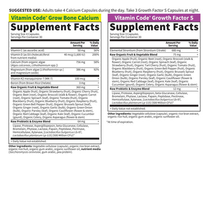 Garden of Life Calcium Supplement - Vitamin Code Grow Bone Made with Whole Foods