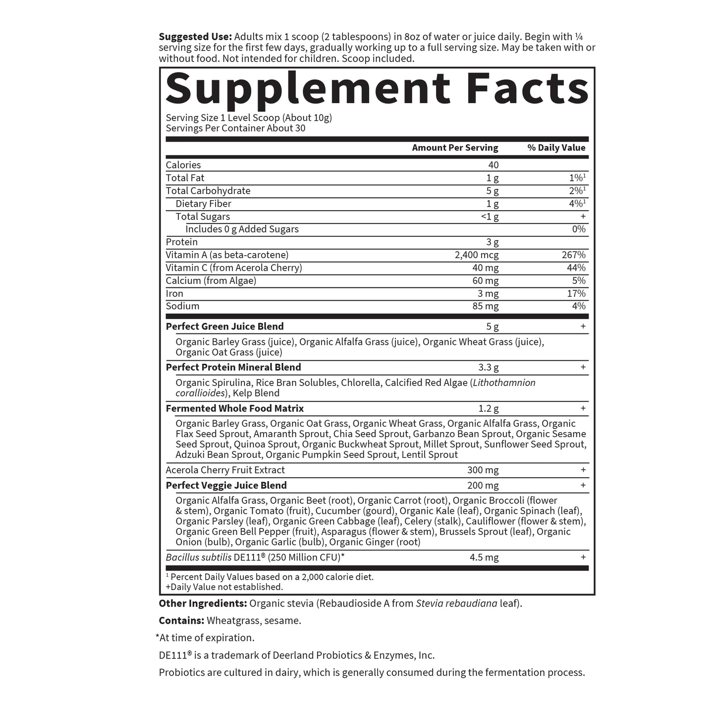 Garden of Life Perfect Food Powder