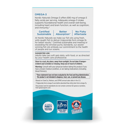 Nordic Naturals Omega-3 Soft Gels - Omega-3 Essential Fatty Acids Aid in Cognition