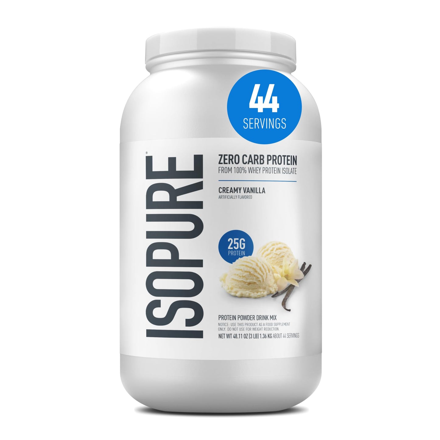 Isopure Creamy Vanilla Whey Isolate Protein Powder