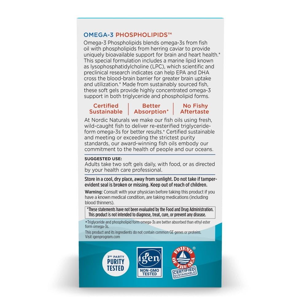 Nordic Naturals Omega-3 Phospholipids, Unflavored - 60 Soft Gels