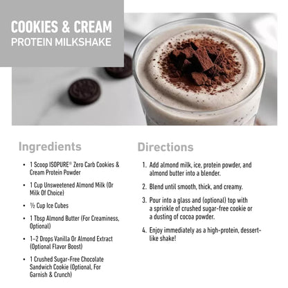 Isopure Creamy Vanilla Whey Isolate Protein Powder