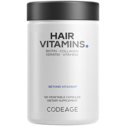 Codeage Hair Vitamins 10000 mcg Biotin, Keratin, Collagen, Vitamin A, B12, C, D3, E, Zinc