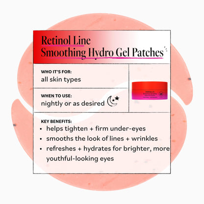 Derma E Retinol + Bakuchiol Under Eye Patches, Non-Irritating, Line Smoothing Hydro Gel Eye Patches with Rose Water & Real Hibiscus Petals, Helps Reduce Fine Lines, Crows Feet & Wrinkles