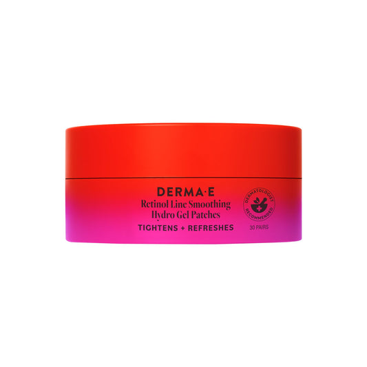 Derma E Retinol + Bakuchiol Under Eye Patches, Non-Irritating, Line Smoothing Hydro Gel Eye Patches with Rose Water & Real Hibiscus Petals, Helps Reduce Fine Lines, Crows Feet & Wrinkles