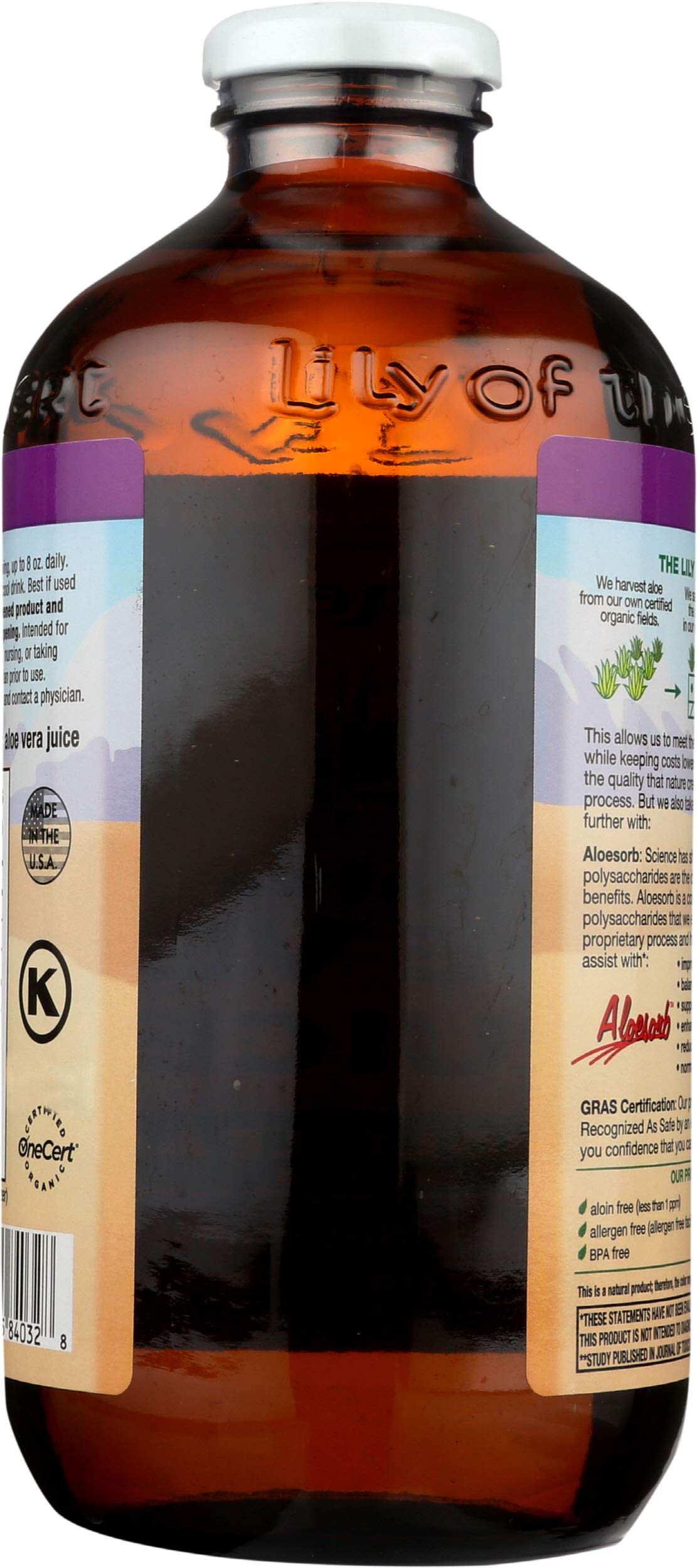 Aloe Vera Juice Organic Whole Leaf No Preservatives - 32 oz - Liquid