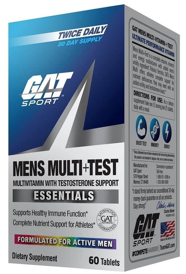 GAT SPORT Men's Multi + Test, Premium Multivitamin Tablets