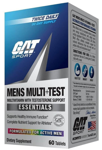 GAT SPORT Men's Multi + Test, Premium Multivitamin Tablets