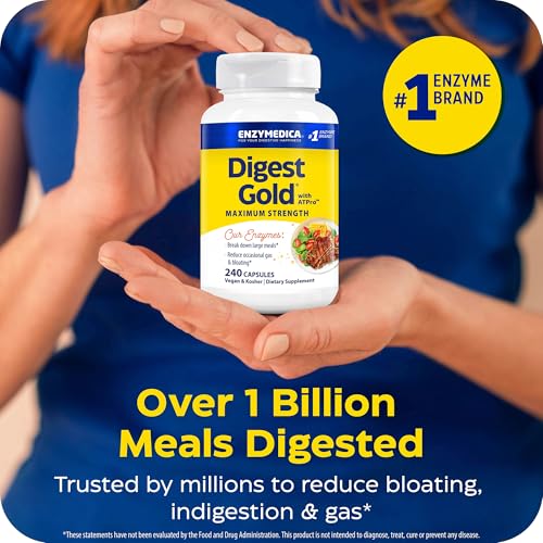 Enzymedica Digest Gold + ATPro, Maximum Strength Digestive Enzymes