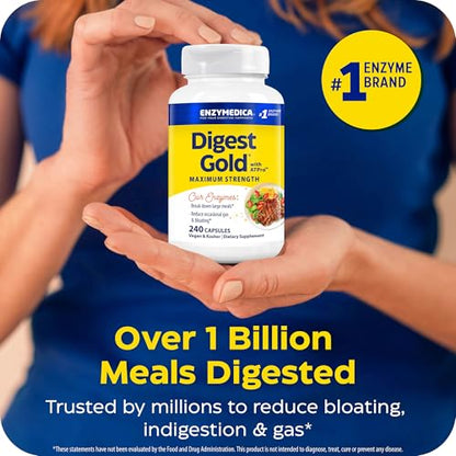 Enzymedica Digest Gold + ATPro, Maximum Strength Digestive Enzymes