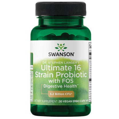 Swanson Dr. Stephen Langer's 16-Strain Probiotic with Prebiotic FOS for Gut-Health-Conscious