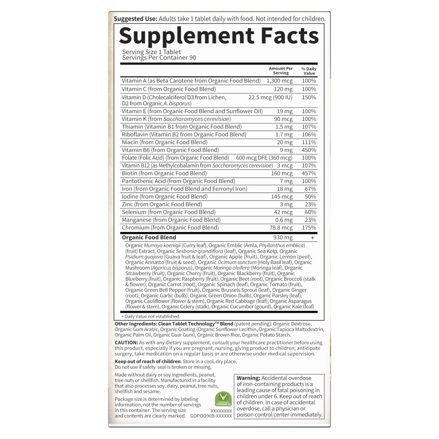 Garden of Life Organics Prenatal Once Daily