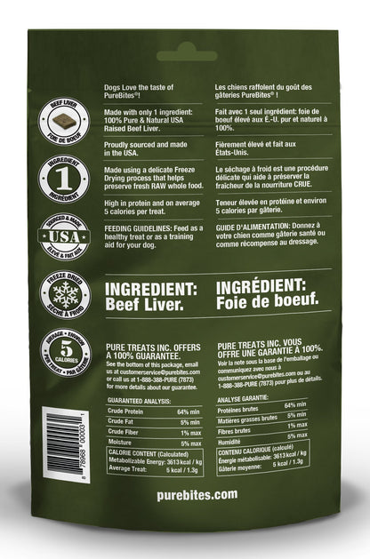 PureBites Beef Liver for Dogs, 8.8oz / 250g - Value Size