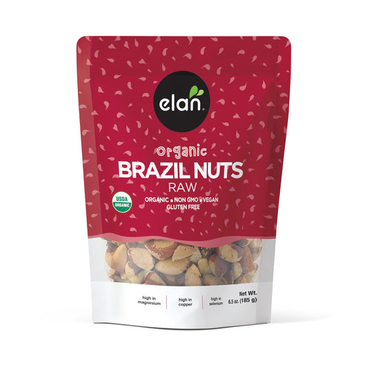 Elan Organic Raw Brazil Nuts, Non-GMO, Vegan, Gluten-Free, 6.5 oz