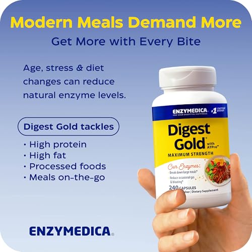 Enzymedica Digest Gold + ATPro, Maximum Strength Digestive Enzymes