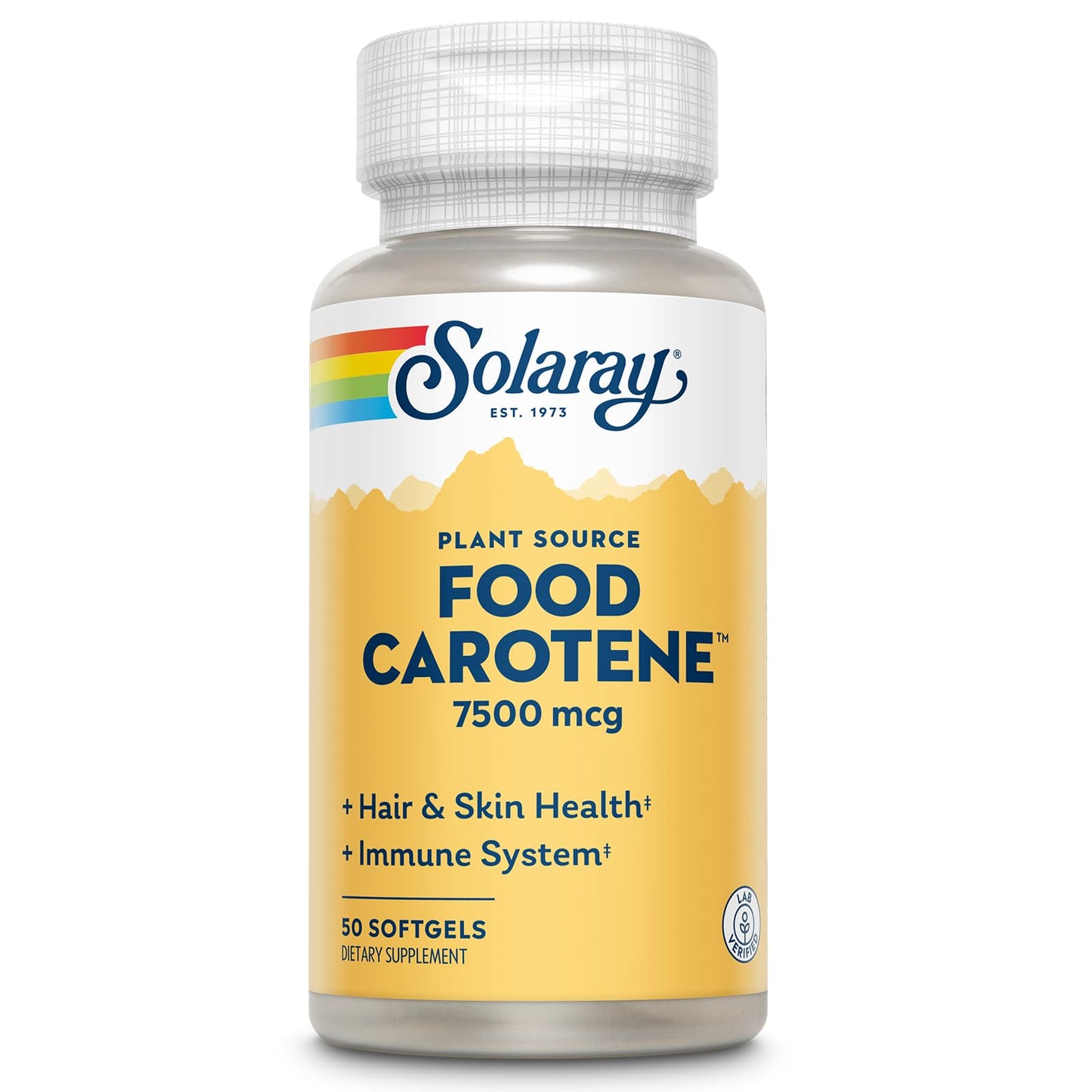 SOLARAY Food Carotene 7500mcg (25000 IU) - Beta Carotene Vitamin A Supplement