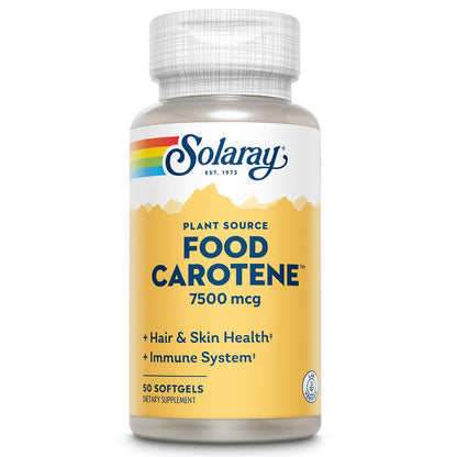 SOLARAY Food Carotene 7500mcg (25000 IU) - Beta Carotene Vitamin A Supplement